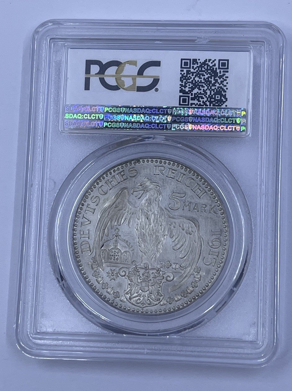Germany 1913 5 Mark Bavaria PCGS SP64 Sch53G1 Silvered Bronze Coin