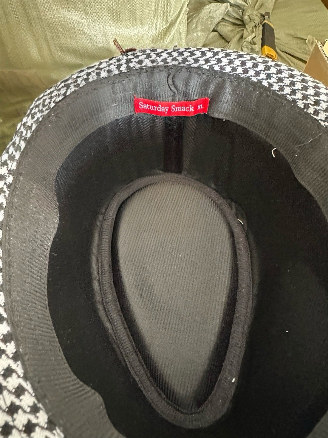 Saturday Smack Houndstooth Game Day Fedora Medium Size 7-1/8 - Cool Coins & Notes