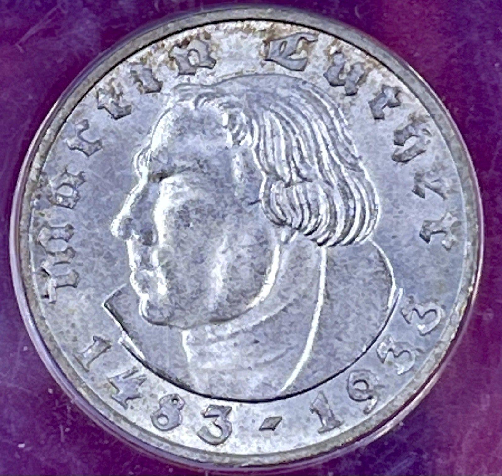 Silver 1933-A Germany 5 Mark Luther | ANACS  MS63 Silver coin
