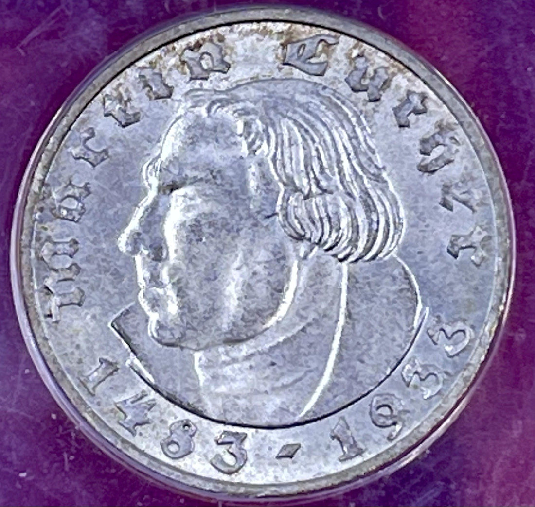 Silver 1933-A Germany 5 Mark Luther | ANACS  MS63 Silver coin