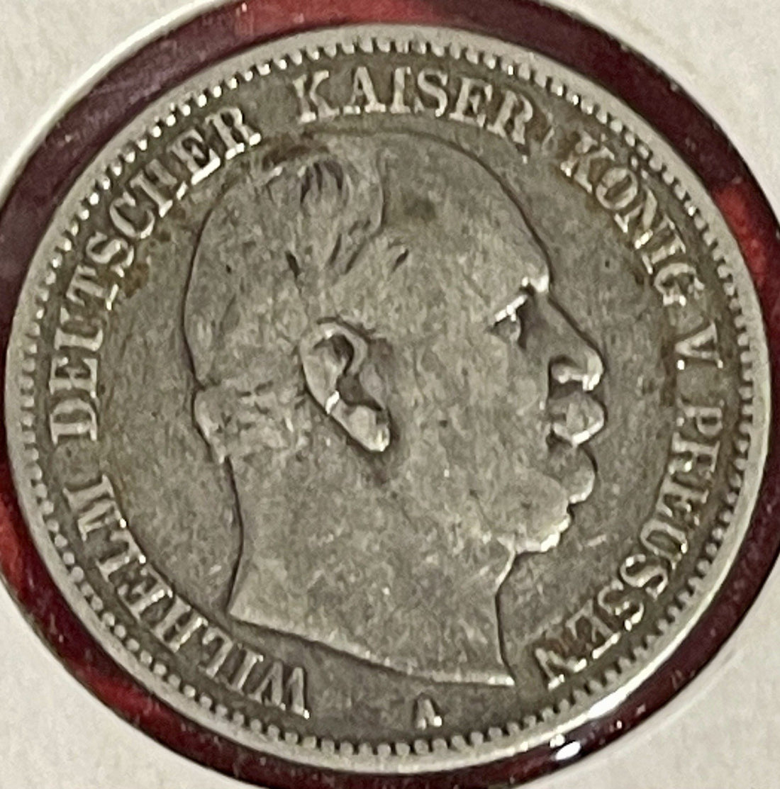 1880-A German States, Prussia 2 Mark Wilhelm Silver KM#506
