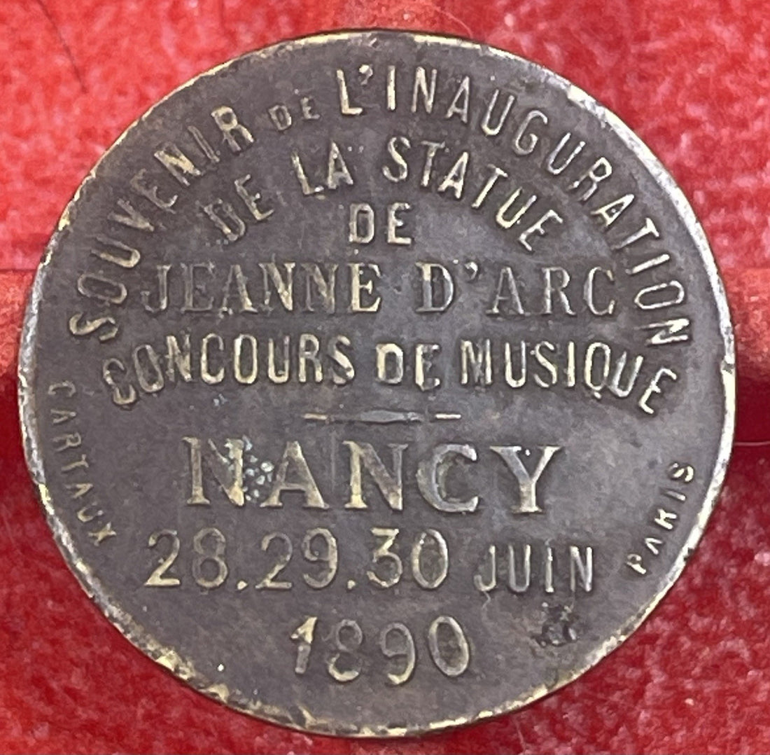 1890 France Joan of Arc Statue Inauguration Medal Nancy Music Festival