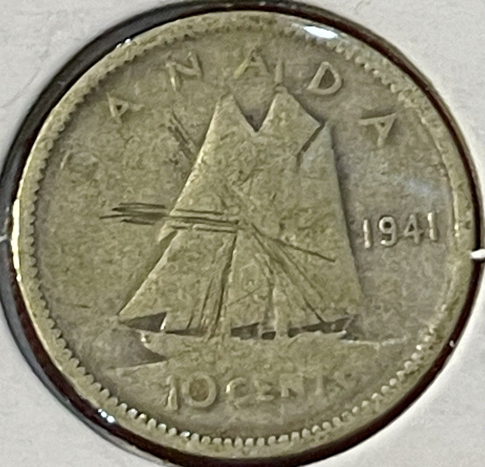 1941 Canada Newfoundland 10 cent Silver Coin .925
