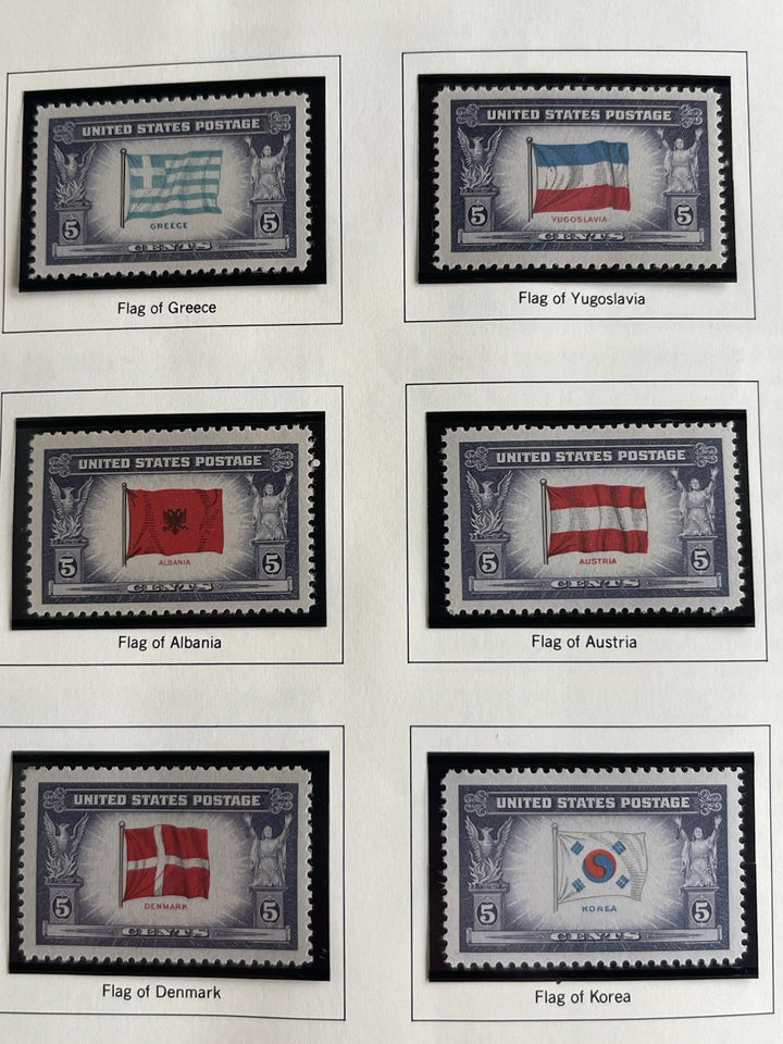 1943-1944 Overrun Countries Series Collectable Postage Stamps 6 Stamps Unhindged