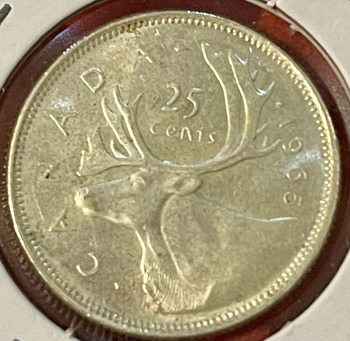 1965 Canada 25 Cents 0.8000 Silver ASW 0.15 Oz Coin1965 Canada 25 Cents 0.8000