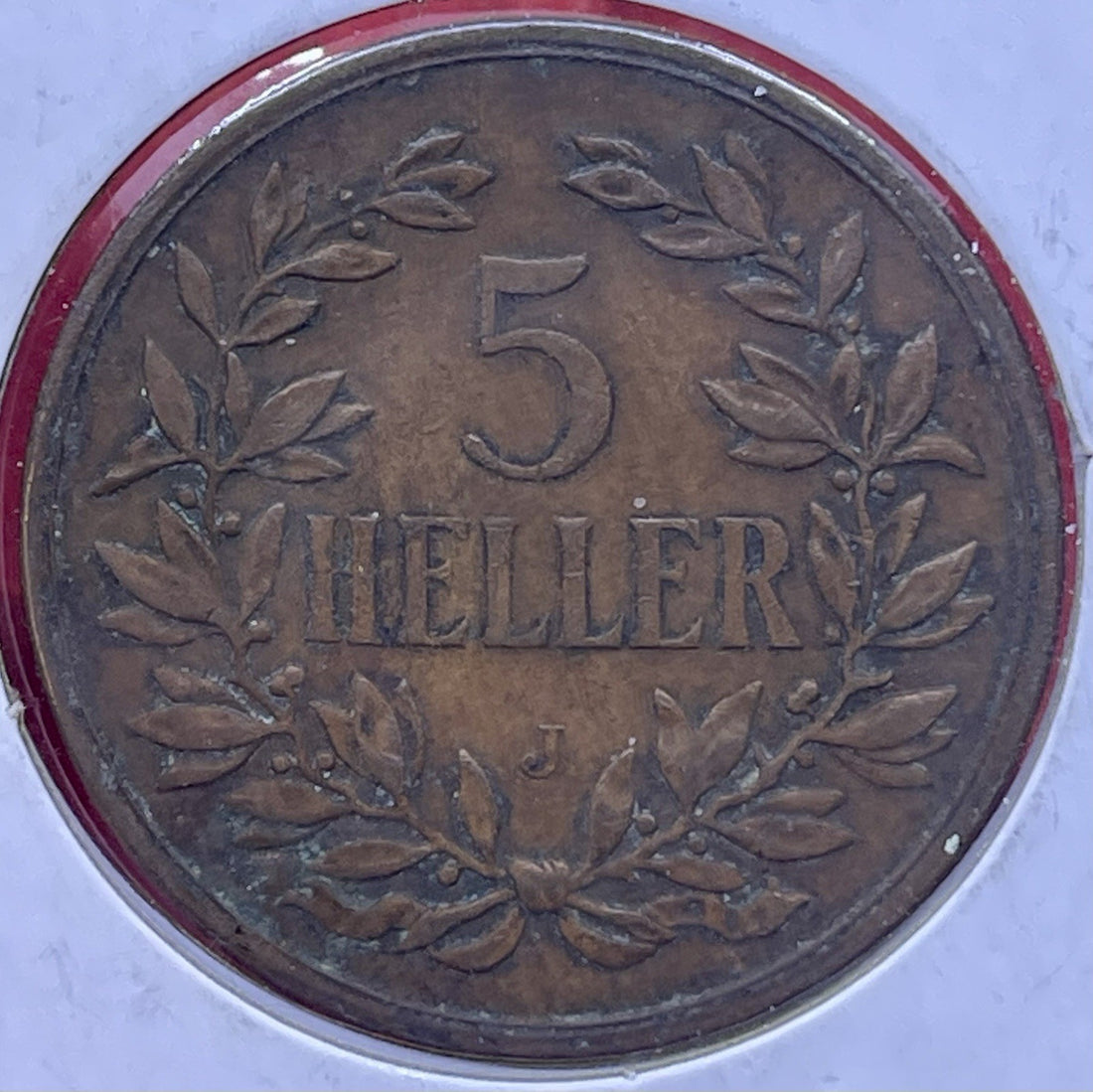 1908 J German East African Deutschmark Ostafrika 5 Heller Coin KM 11