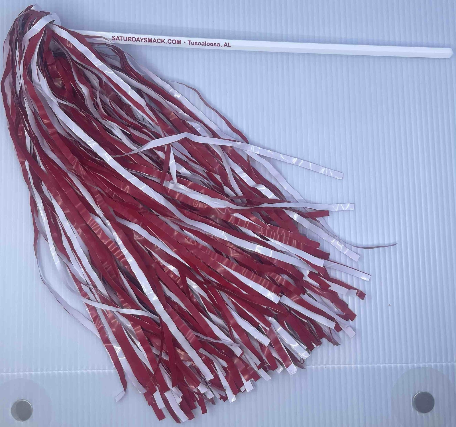 10 Count Saturday Smack Crimson/White Pom-Poms Gameday Shakers for Alabama Fans