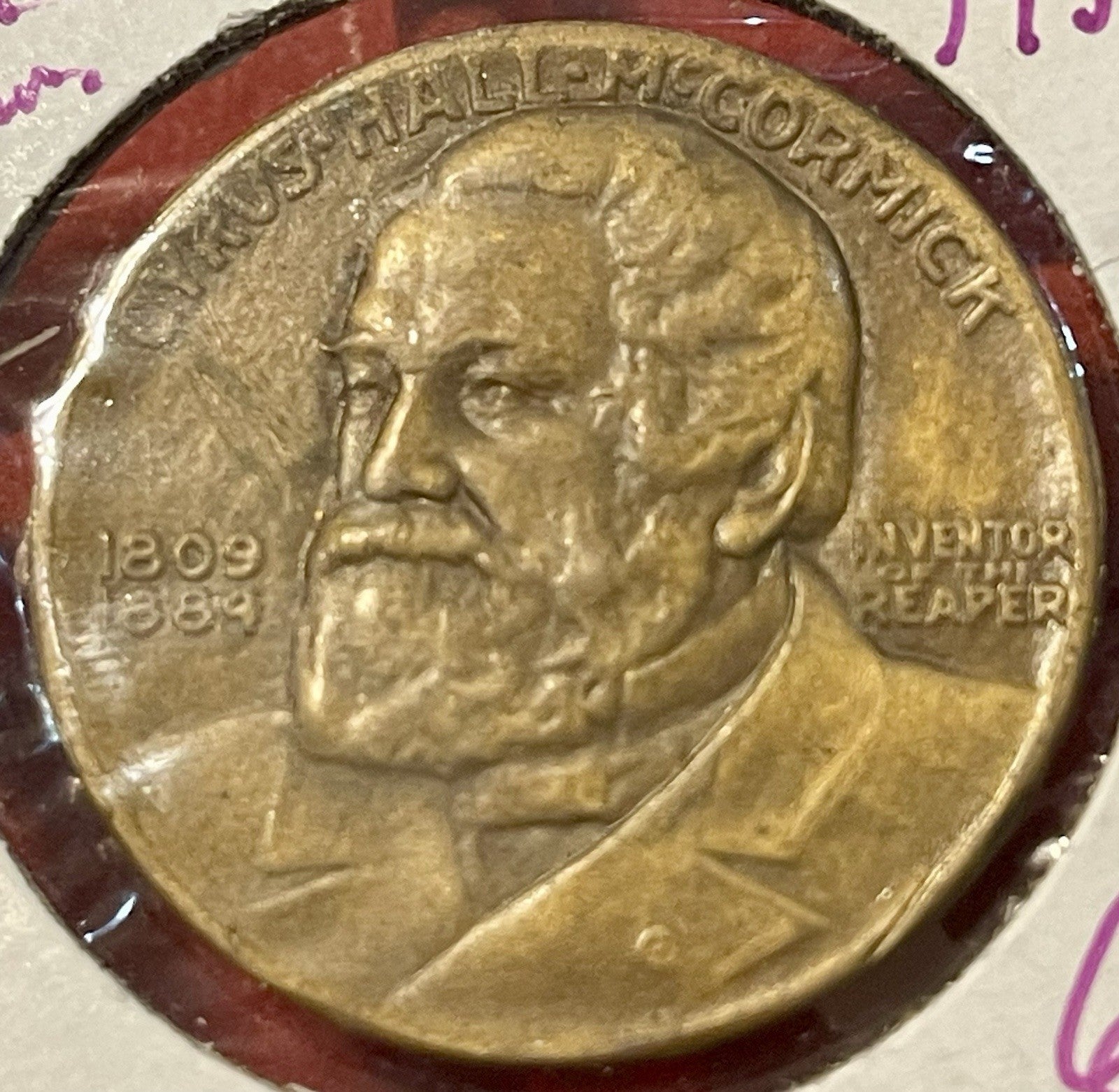 1931 Cyrus Hall McCormick Centennial Of The Reaper Bronze Medal TC-105818