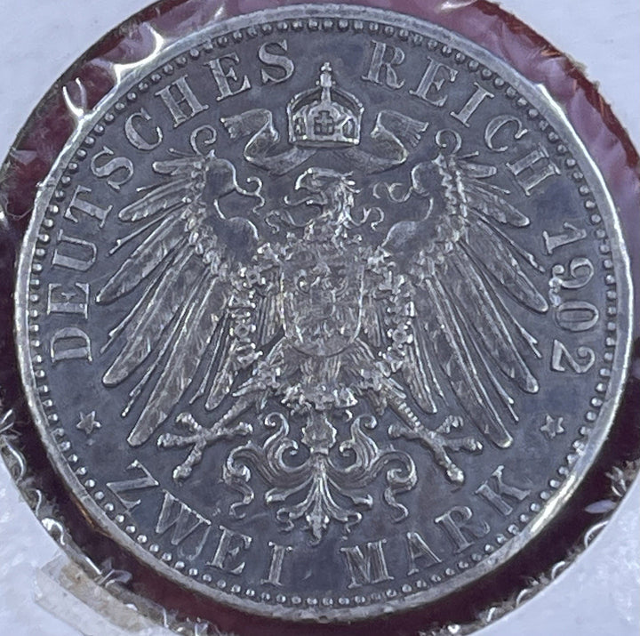 BADEN (German Empire) 2 Mark 1902 G - Silver 0.9 - Reign Anniver. Coin