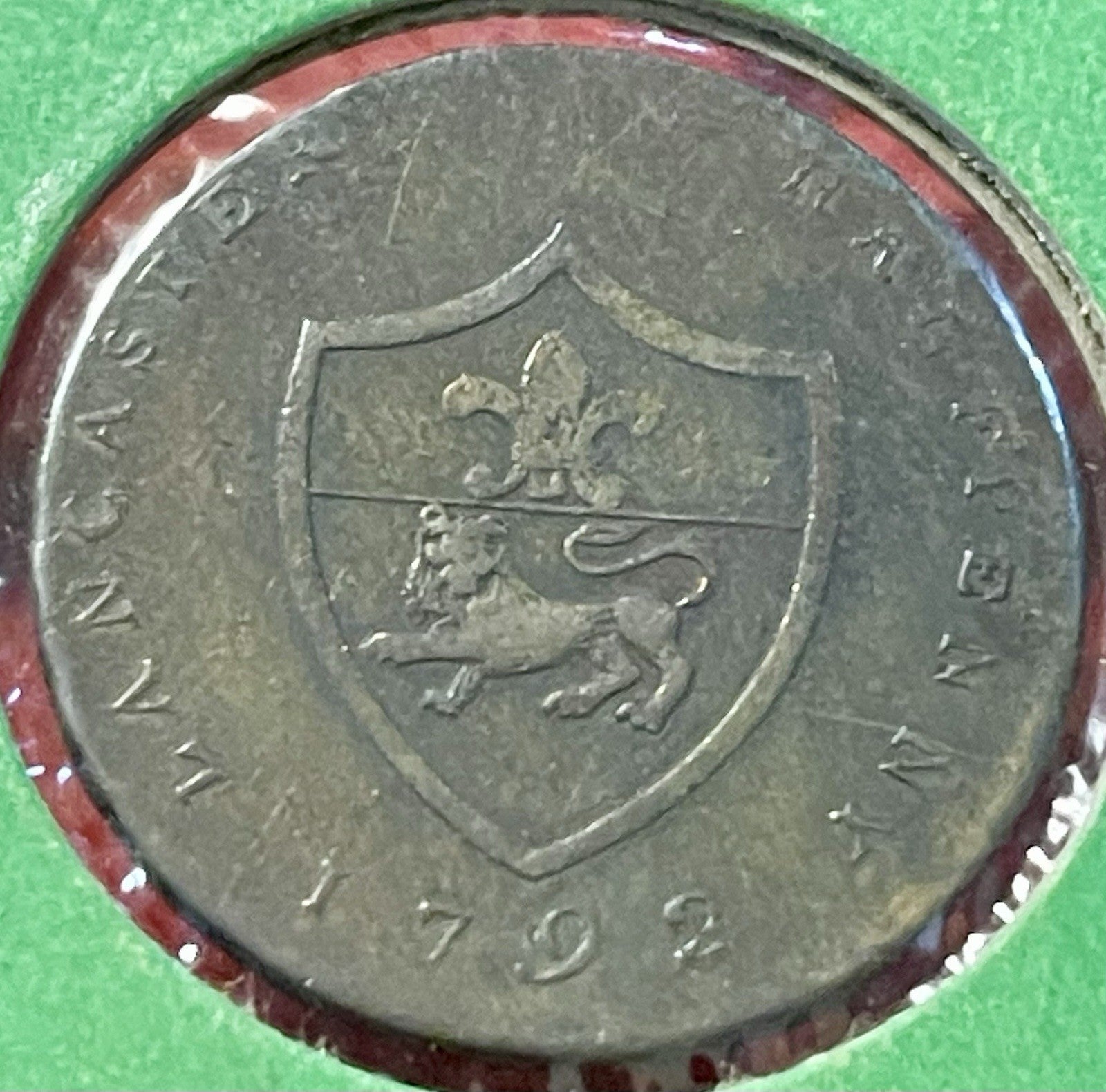 1792 Copper Halfpenny Conder Token John Of Gaunt Duke of Lancaster D&H