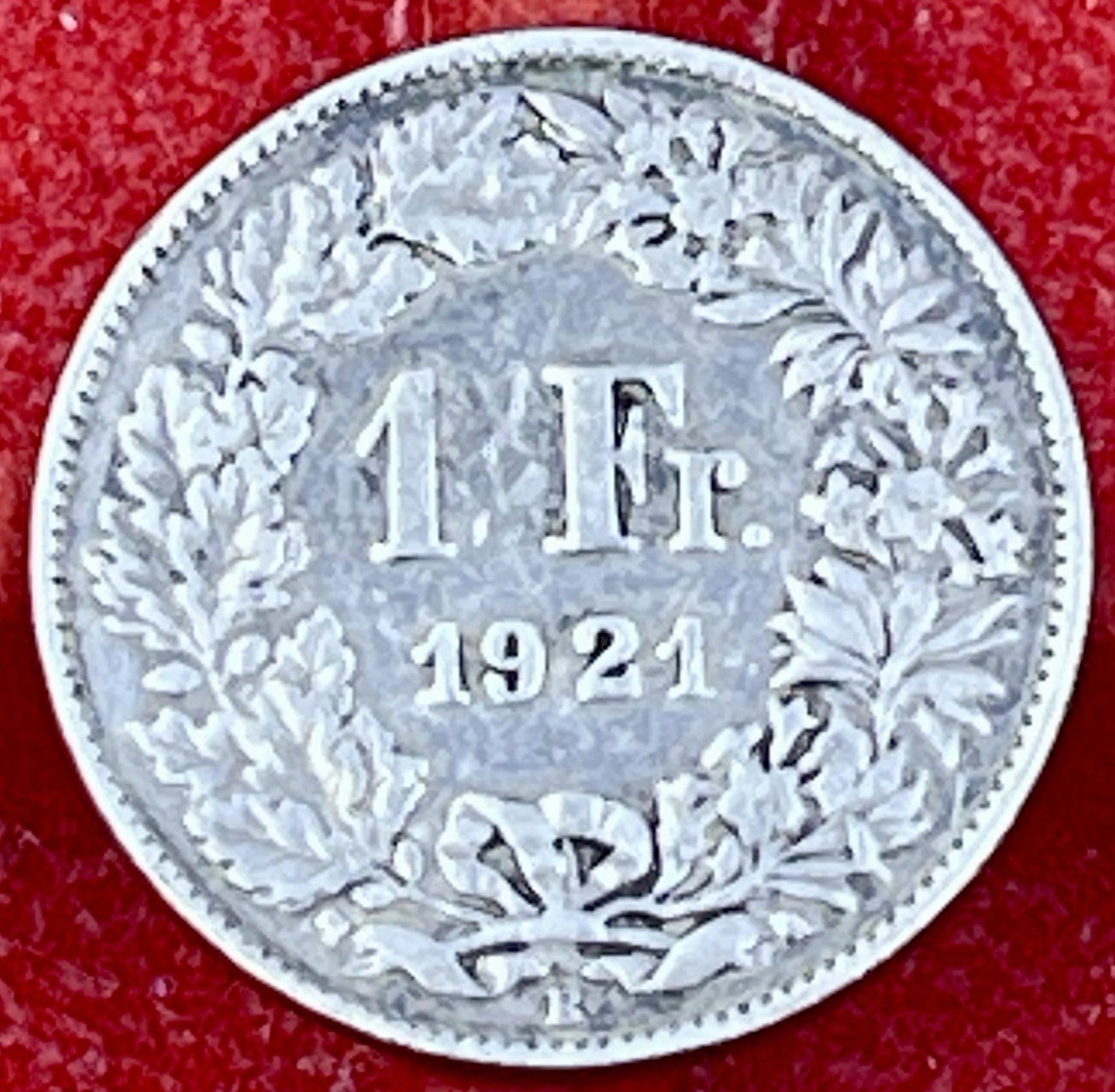 1921 B Switzerland 1 Franc Silver Coin 22 Stars KM#241921 B Switzerland 1 Franc