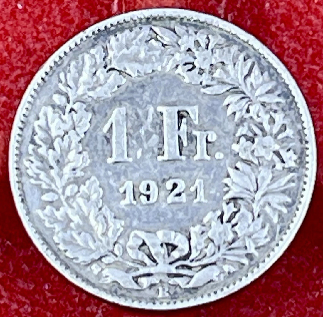 1921 B Switzerland 1 Franc Silver Coin 22 Stars KM#241921 B Switzerland 1 Franc