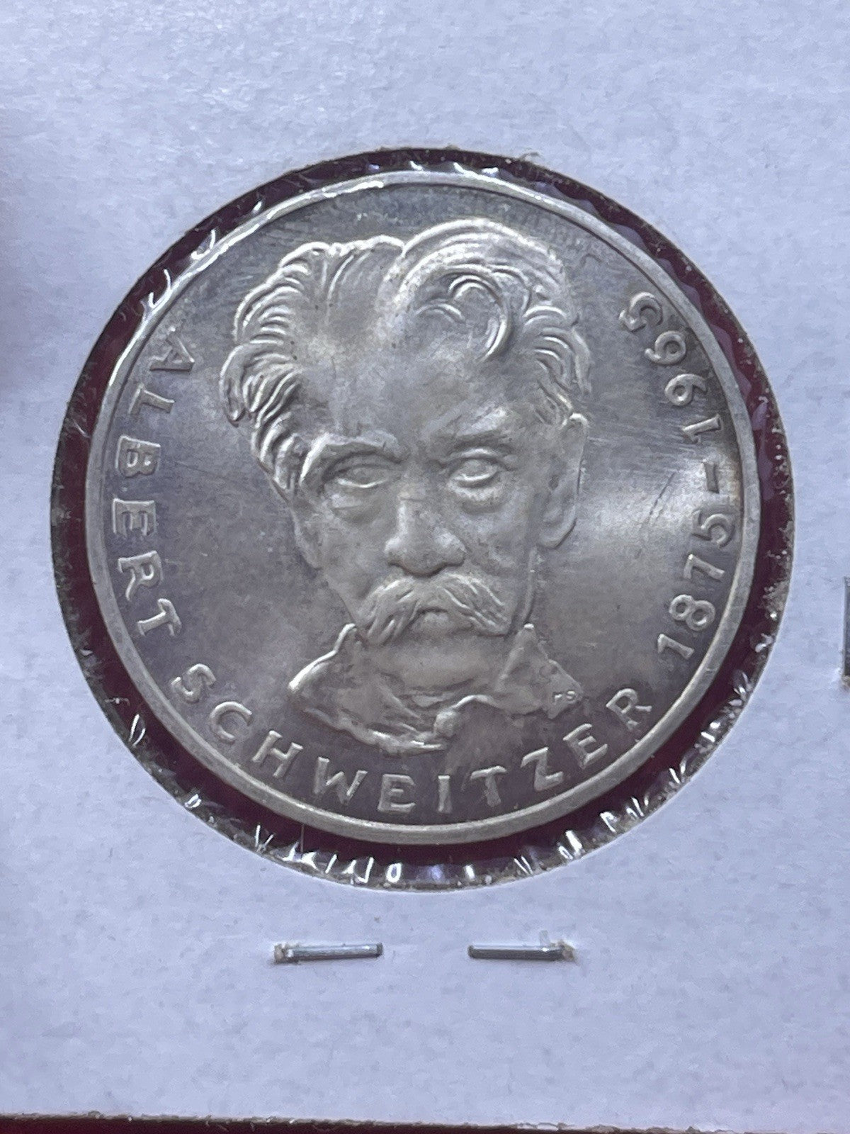 1975 G Germany 5 Five Mark Coin UNC SILVER .625  Albert Schweitzer Commemorative