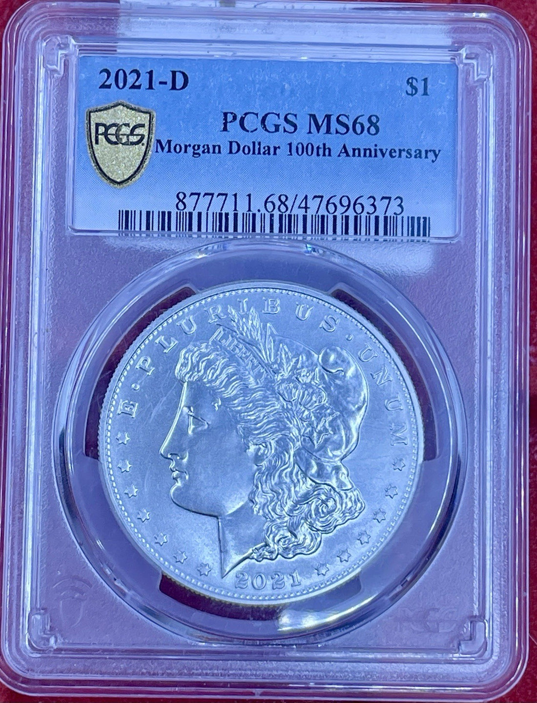 2021-D Morgan Silver Dollar 100th Anniversary - PCGS MS 69 - Gold Shield