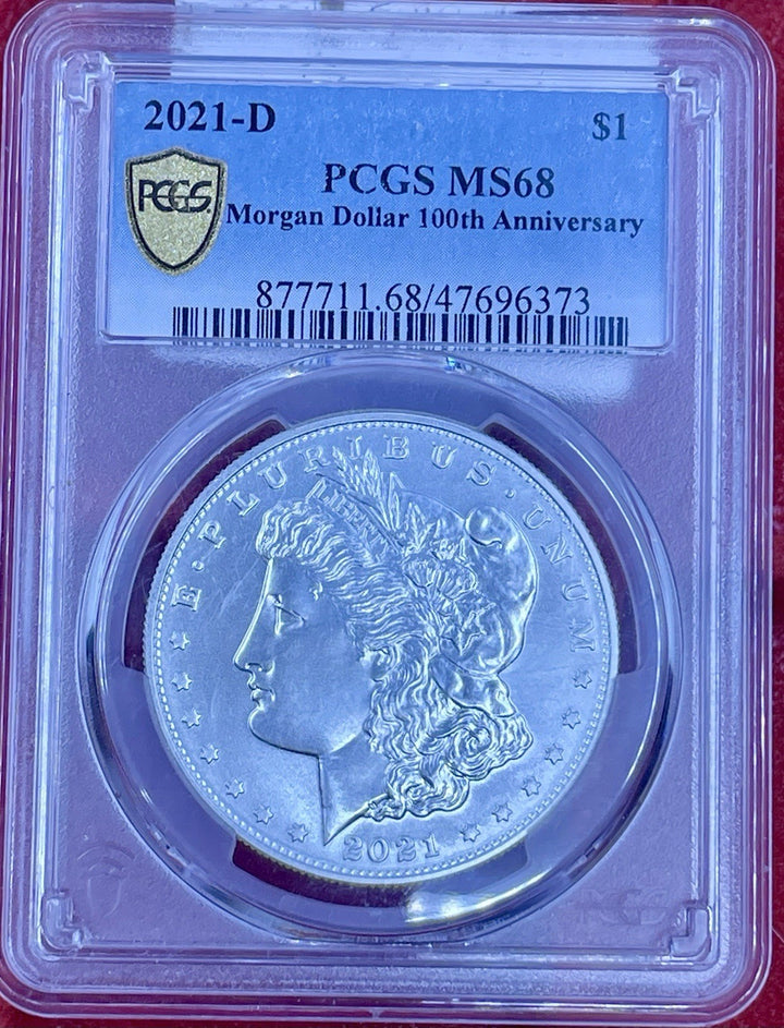 2021-D Morgan Silver Dollar 100th Anniversary - PCGS MS 69 - Gold Shield