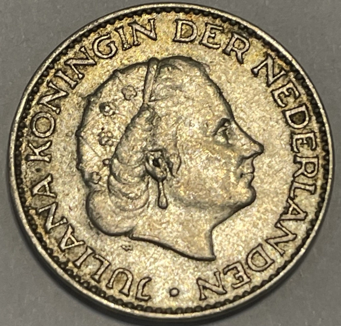 Netherlands 1 Gulden Silver Coin Queen Juliana Piek KM#184 / 184a