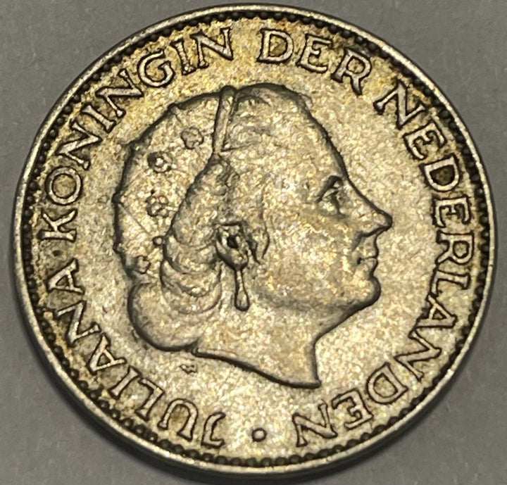 Netherlands 1 Gulden Silver Coin Queen Juliana Piek KM#184 / 184a