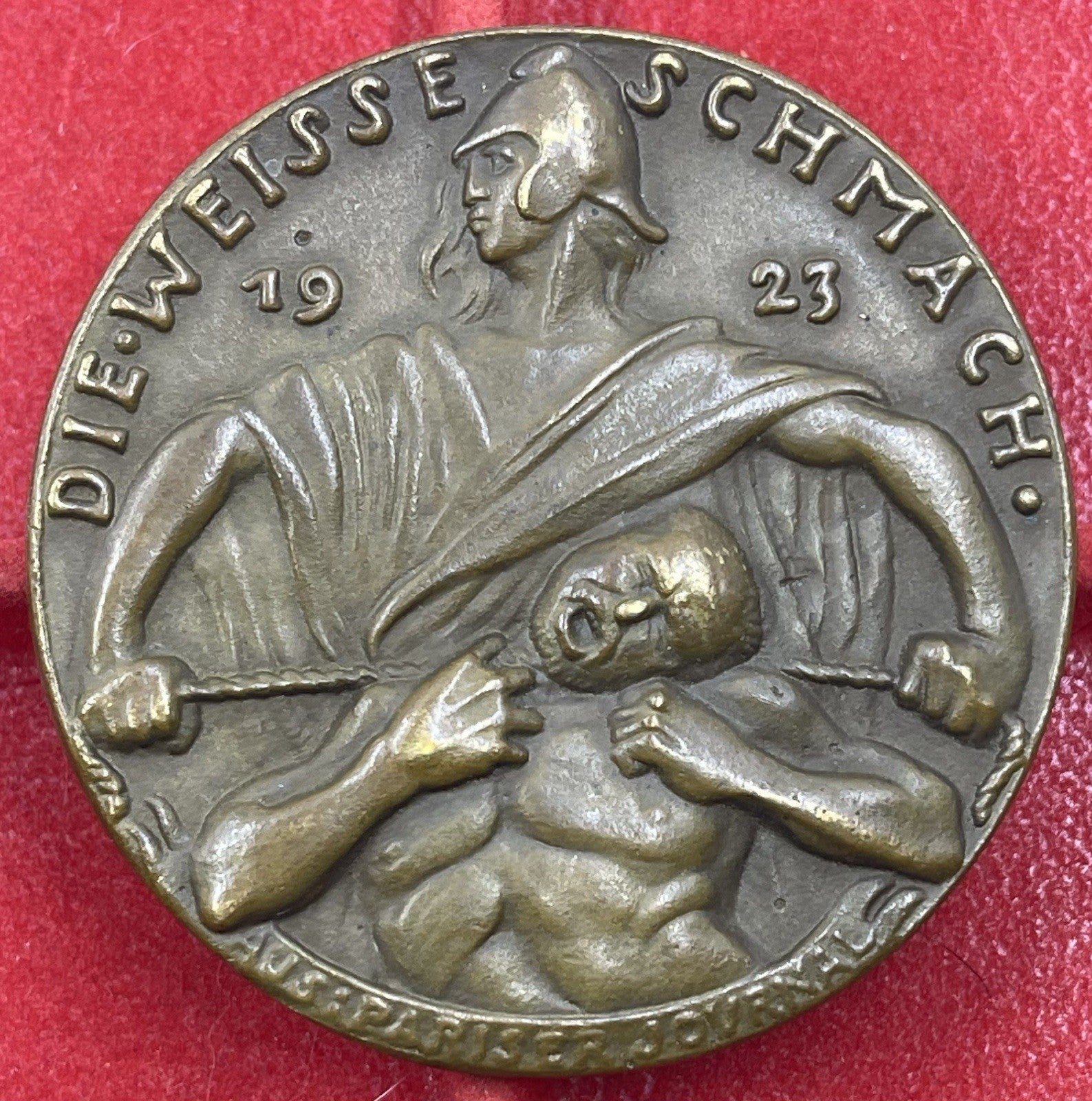 Karl Goetz Medal – Kienast 299: “The Watch At The Ruhr” Satirical Medal