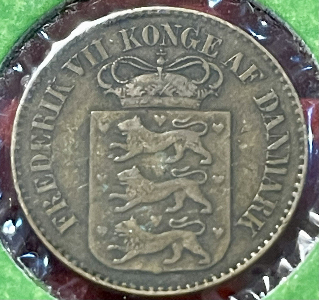 1860 Danish West Indies 1 Cent Coin KM 63