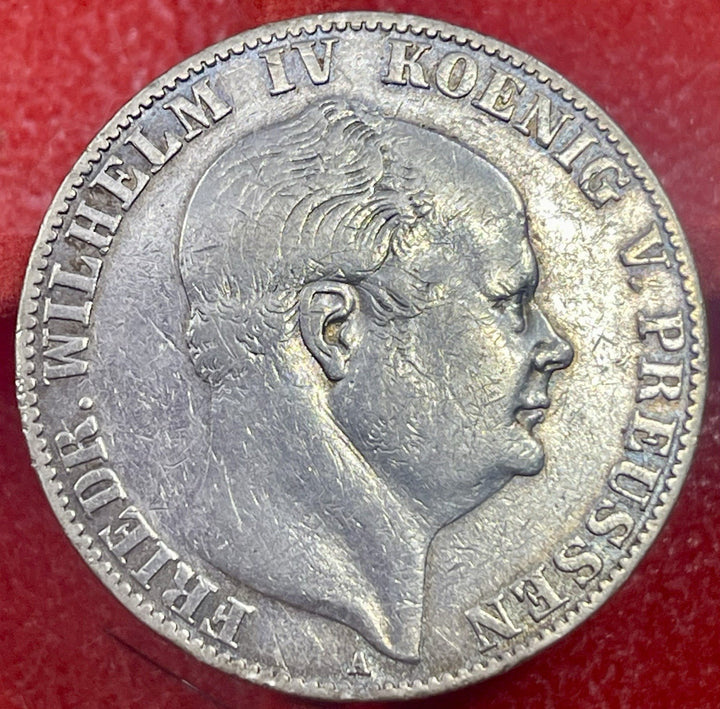1861-A Germany Prussia 1 Thaler Coin  Large Silver! Nice! KM#489