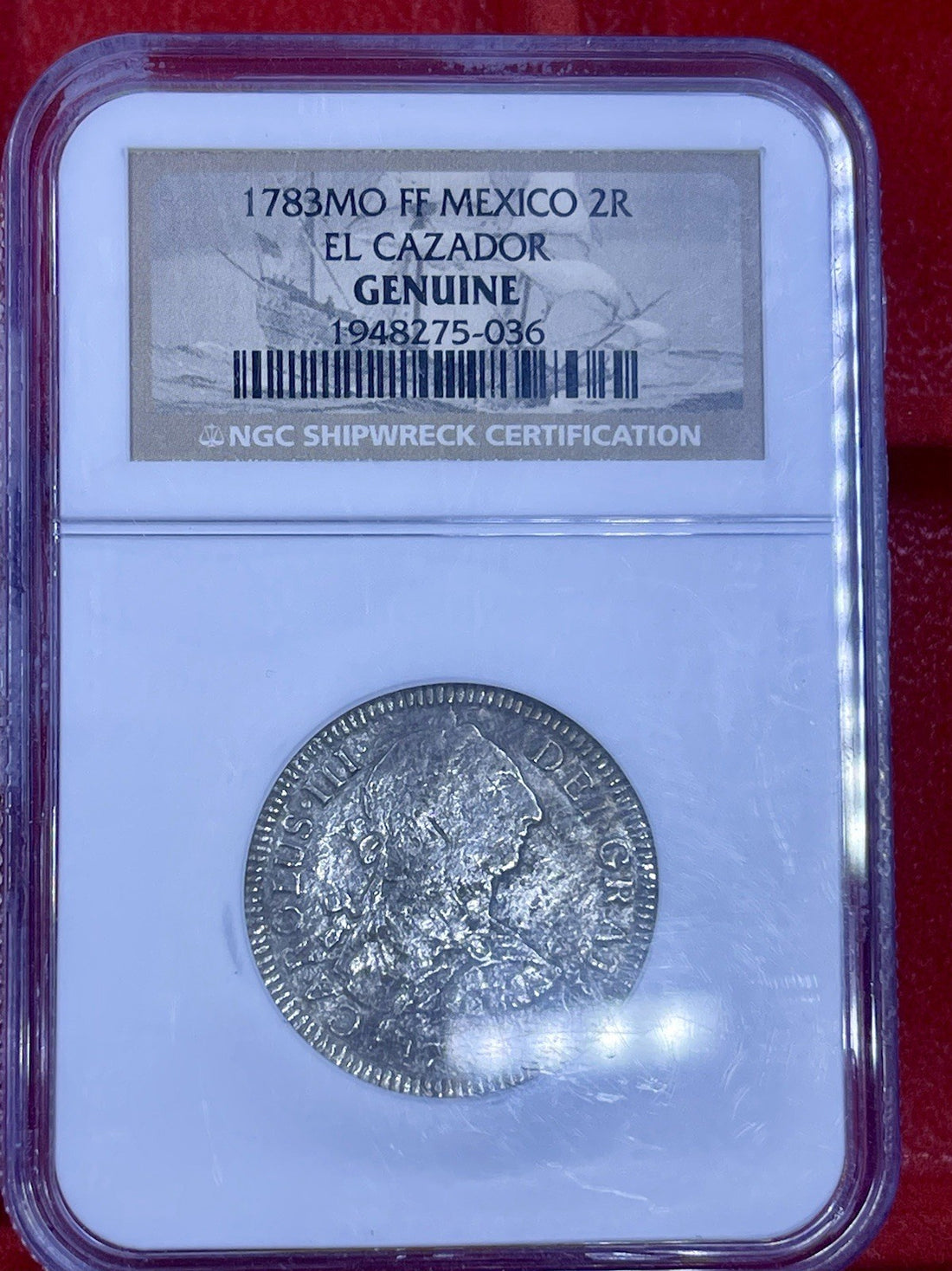 1783-Mo FF Mexico 2 Reales Silver El Cazador Shipwreck 2R Coin NGC Genuine