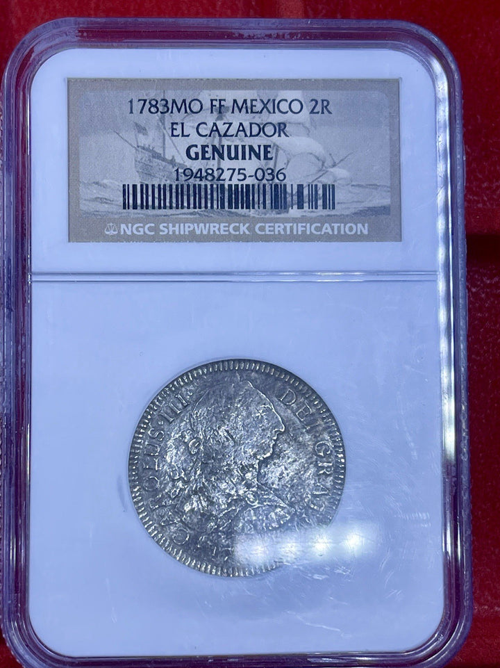 1783-Mo FF Mexico 2 Reales Silver El Cazador Shipwreck 2R Coin NGC Genuine