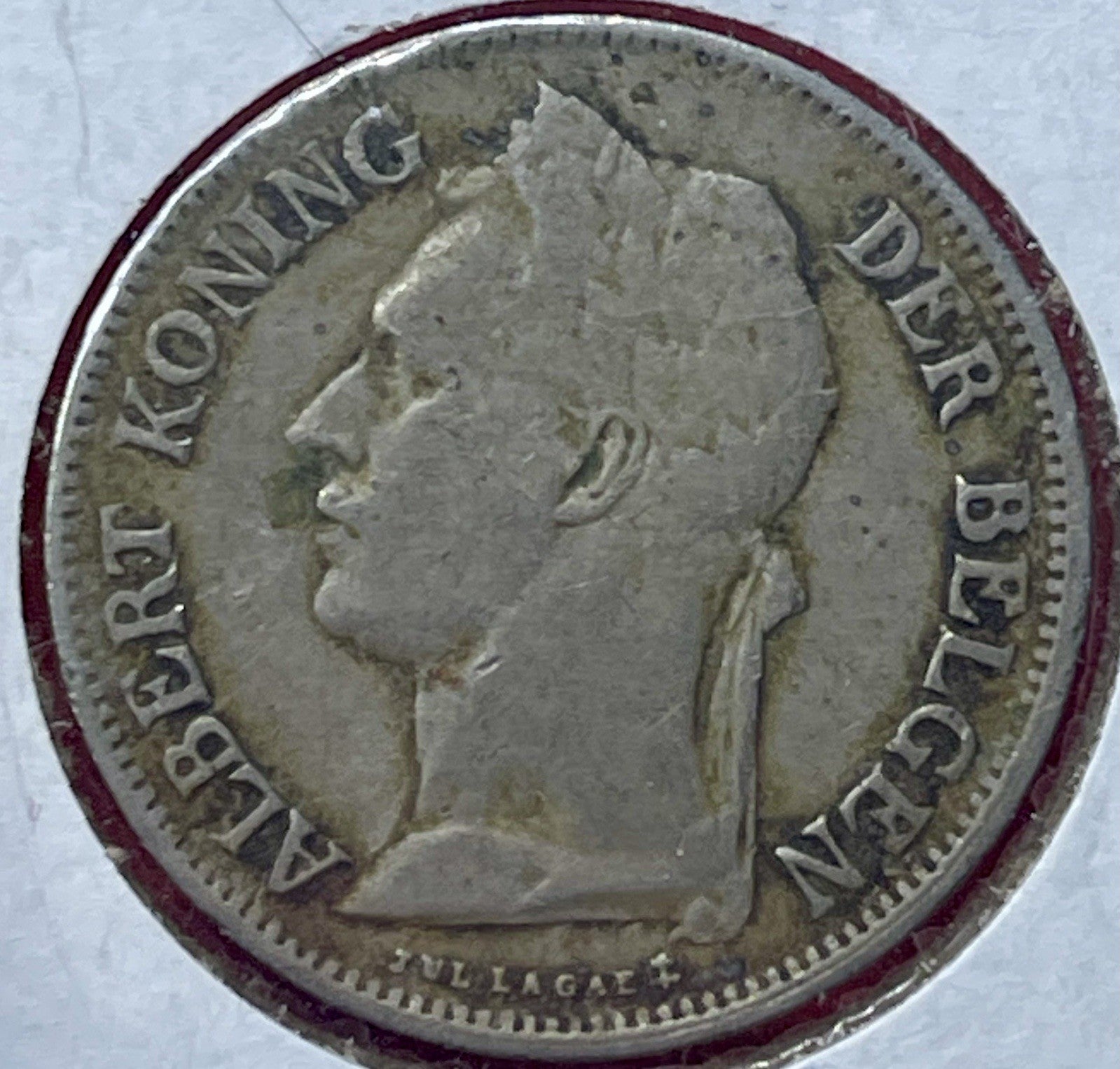BELGIAN CONGO ALBERT I 1926 50 Centimes PALM TREE French text colonial km# 23