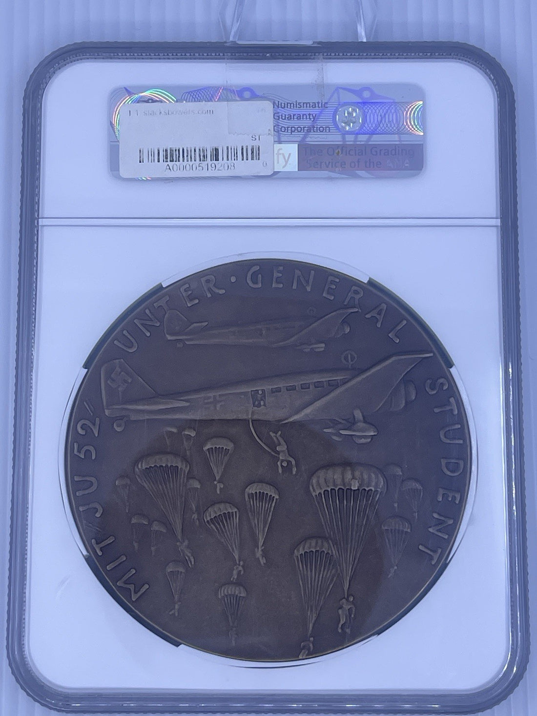 1941 Karl Goetz “Airborne Troops At Crete” Kienast -587 NGC 62 BN Medal