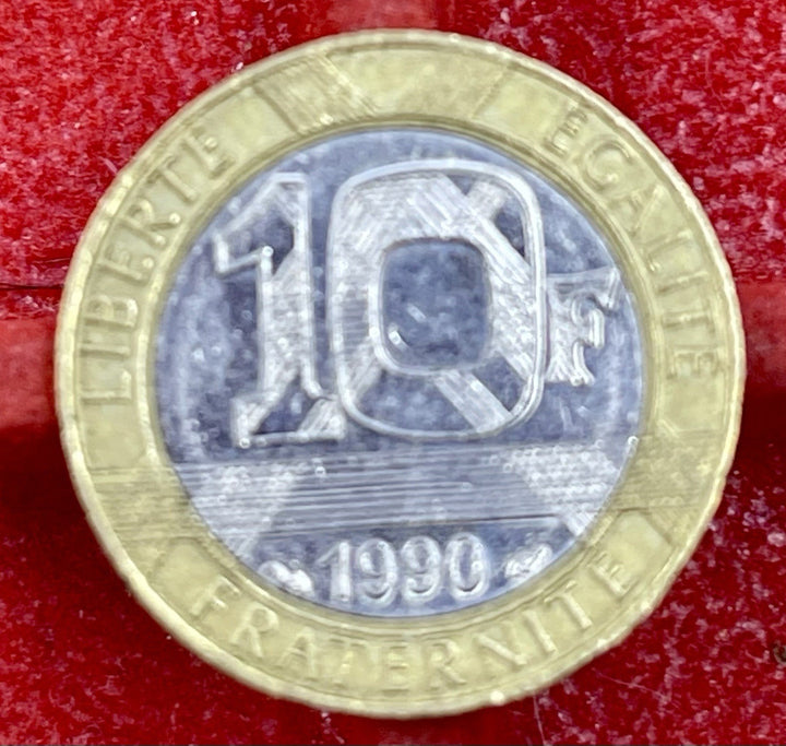 1991 France 10 francs Coin Bimetallic Spirit of Freedom July Column Paris