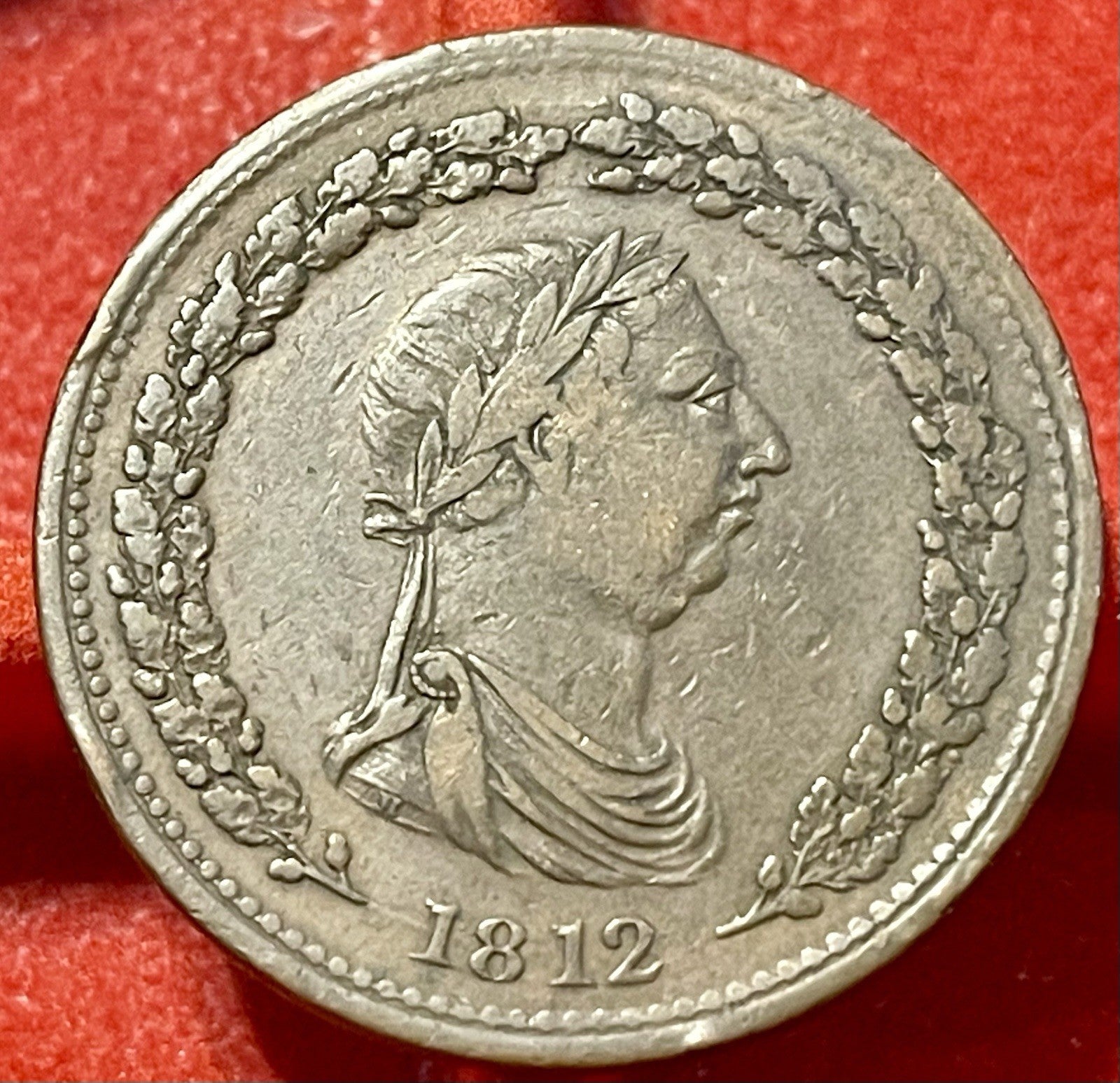 1812 British One Penny Token – Britannia Seated – Pre-Decimal Copper Coin Token