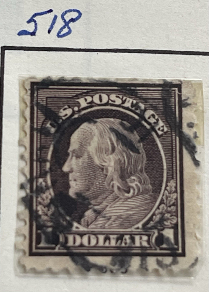 US $1 Scott #518 Used Stamp