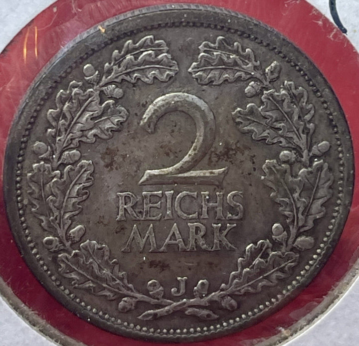1925-J Germany 2 Mark Silver Coin