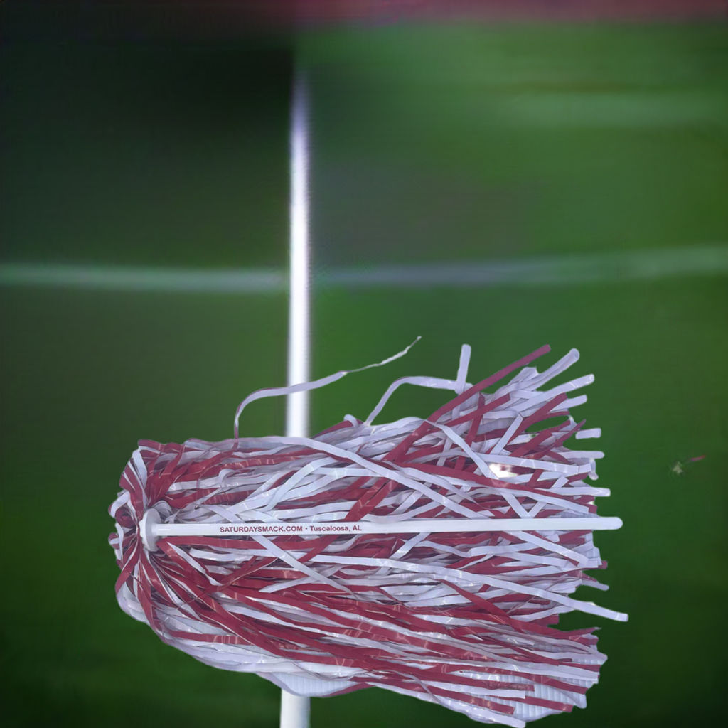 10 Count Saturday Smack Crimson/White Pom-Poms Gameday Shakers for Alabama Fans