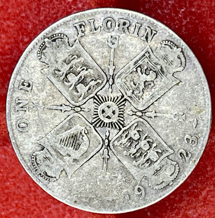 Great Britain 1 Florin 1923 Silver Coin - King George V