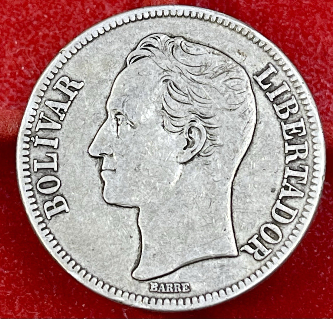 1936 Venezuela 5 Bolívares Silver Coin (13 DE ABRIL) – 25g .900 Coin1936