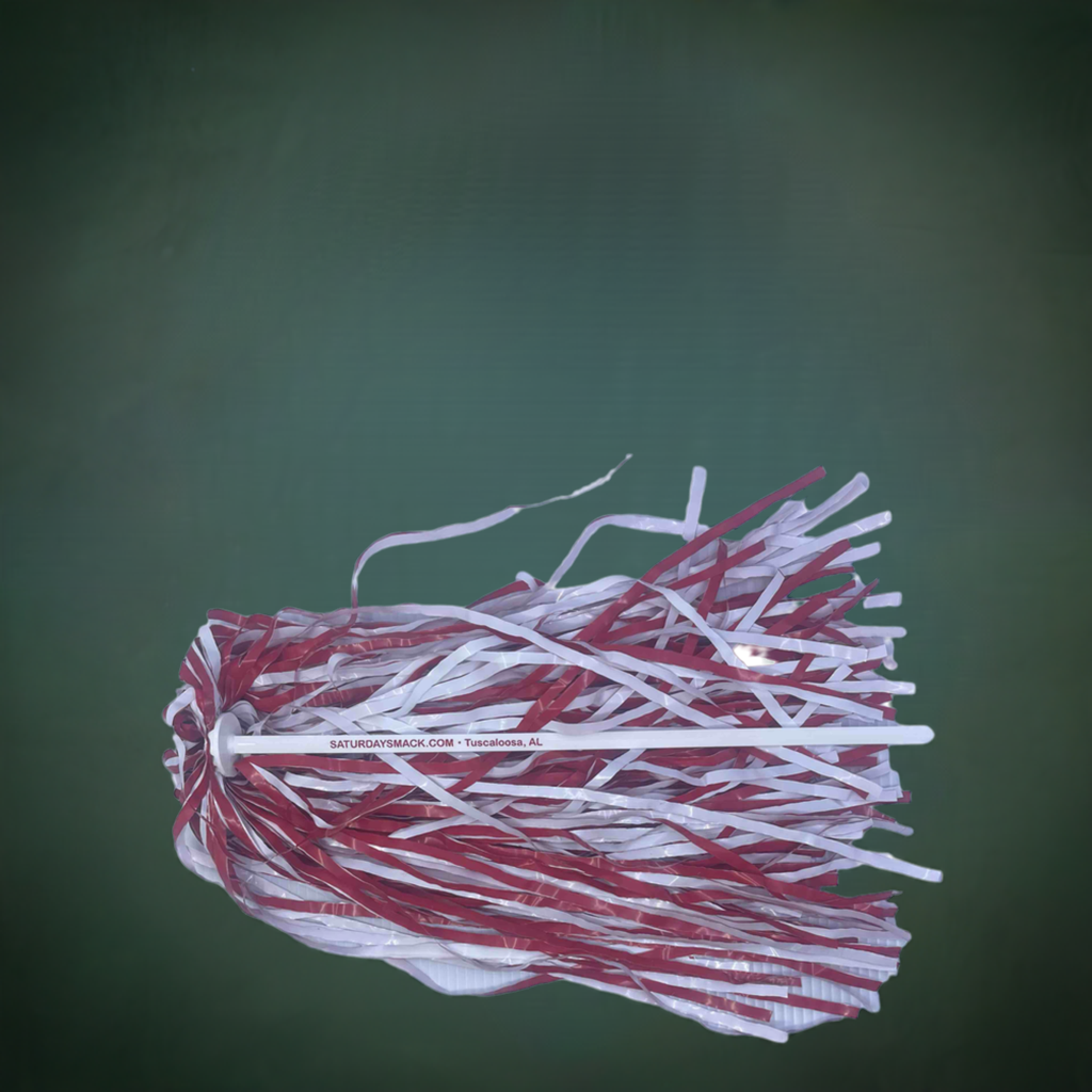 10 Count Saturday Smack Crimson/White Pom-Poms Gameday Shakers for Alabama Fans