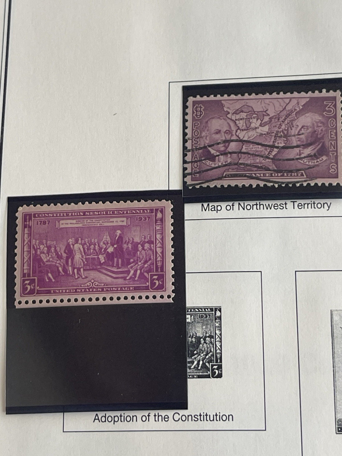 1937 Commemorative Collectable United States Postage Stamps 7 Stamps
