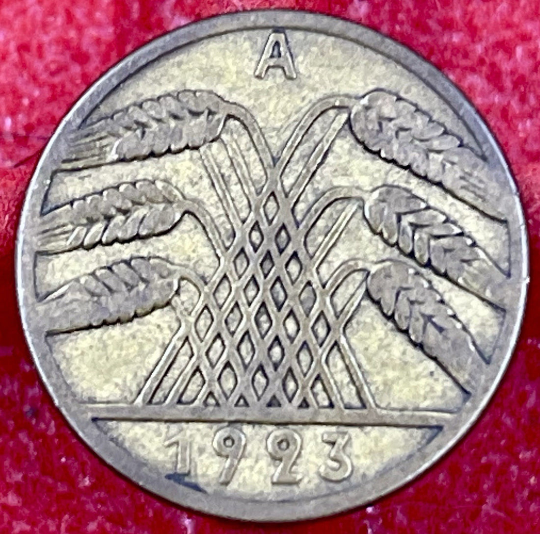 10 Rentenpfennig 1923 A Deutsches Reich Weimarer Republik KM#33 Coin