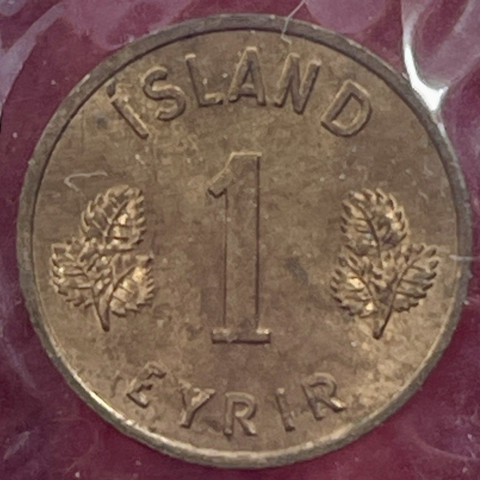 1958 Iceland 1 Eyir coin with traditional Icelandic design and symbols