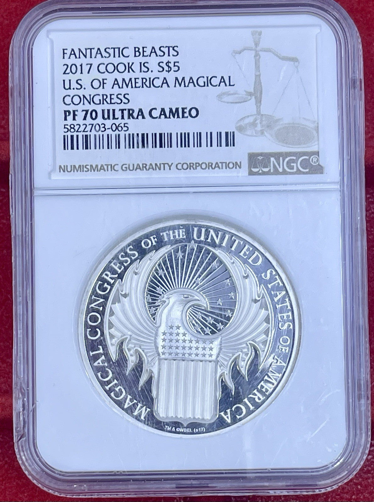 2017 Cook Islands $5 Fantastic Beasts Magical Congress NGC PF-70 Ultra Cameo
