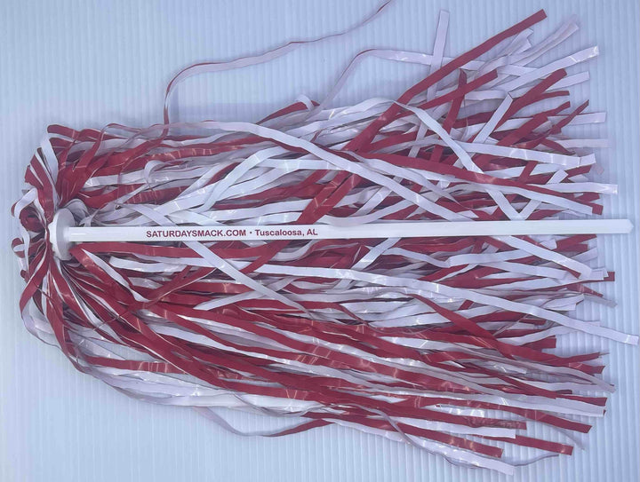 10 Count Saturday Smack Crimson/White Pom-Poms Gameday Shakers for Alabama Fans