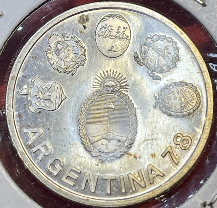 1978 ARGENTINA SILVER 2000 PESOS S2000P WORLD CUP SOCCER Coin