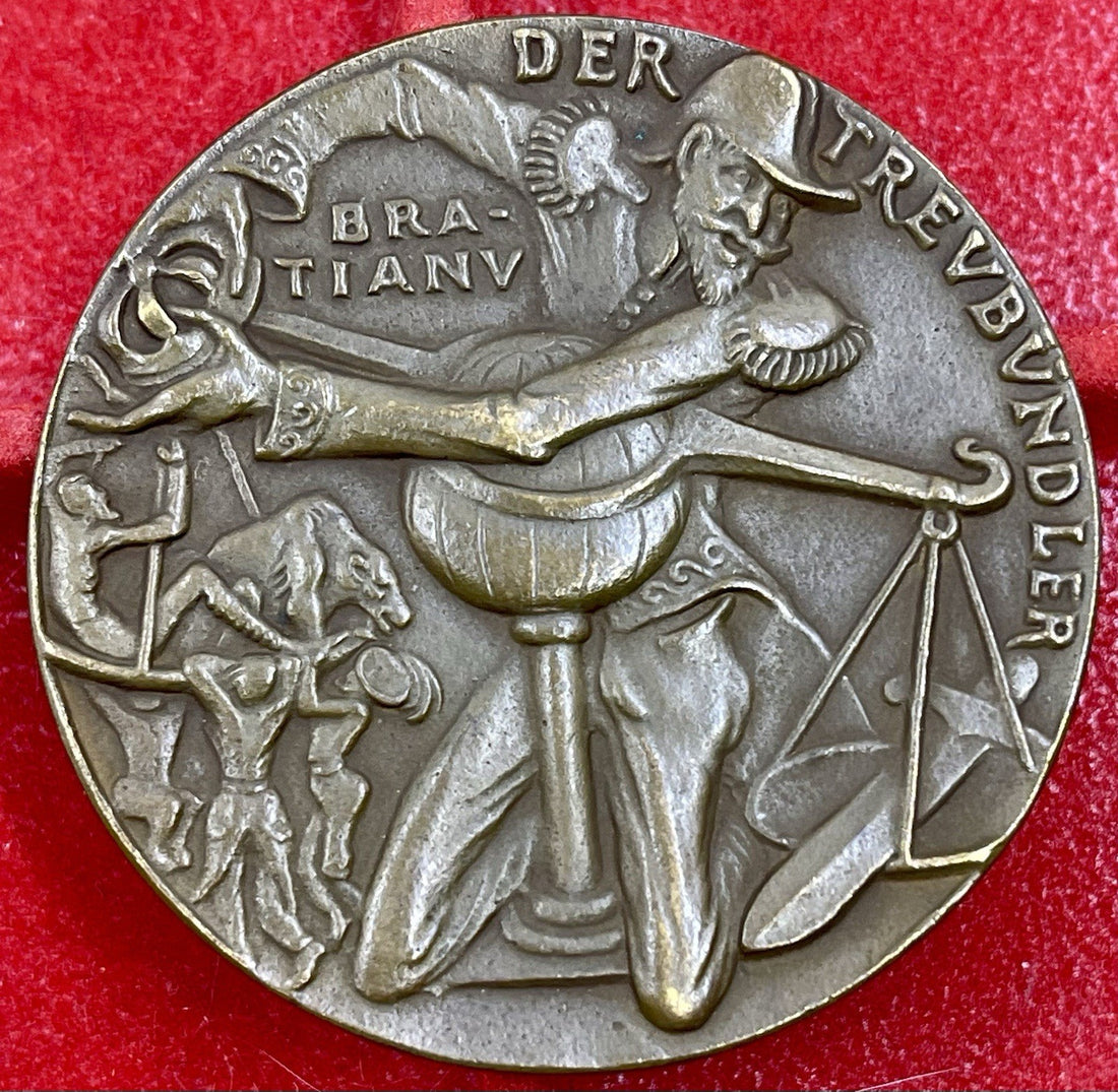 Karl Goetz Medal – Kienast 181: “Rumania Enters the War” (1916) Satirical Medal