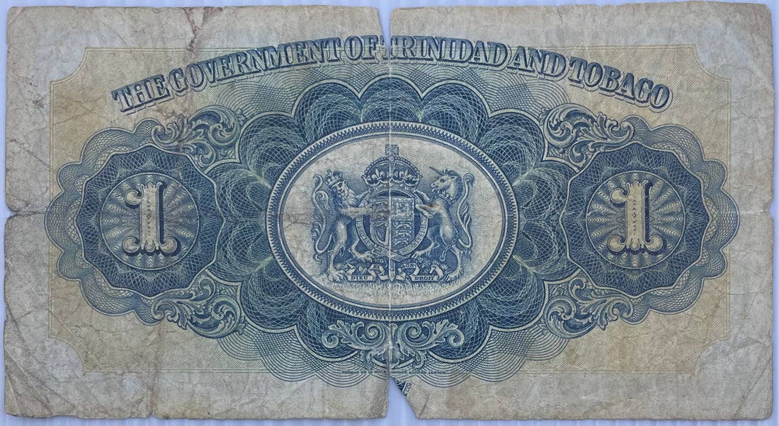 1942 Trinidad & Tobago $1 Dollar P-5 Circulated Banknote