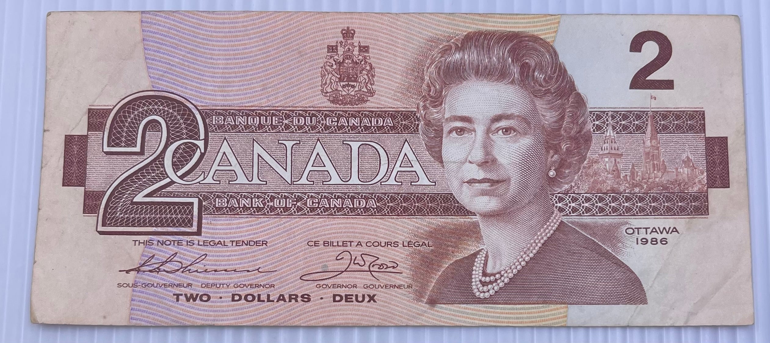 Canada 1986 2 Dollars P-97 Circulated World Banknote Note From Lot