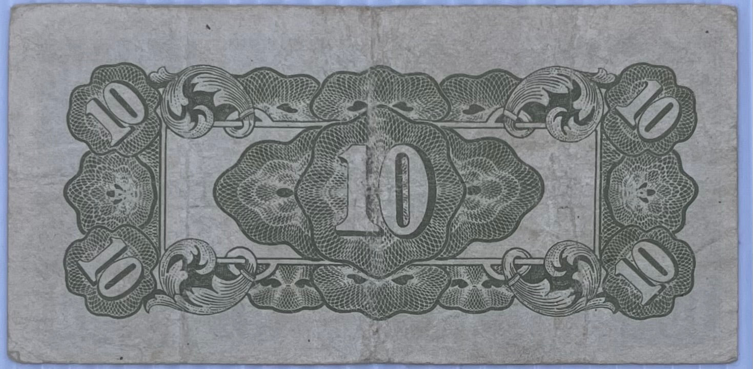 Malaya 1942 10 Cents WW2 Japan Occupation banknote P-M3a used currency