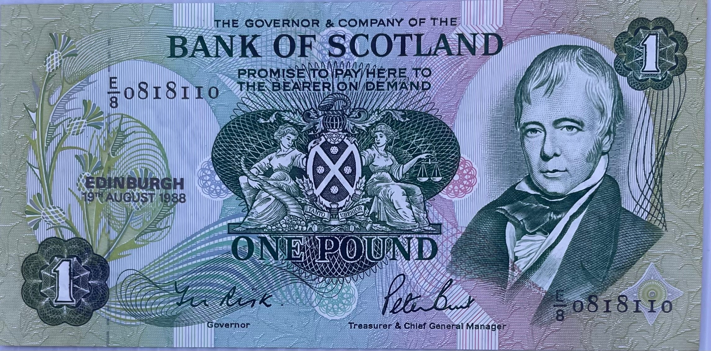 1988 Scotland 1 Pound P-111 Circulated World Banknote