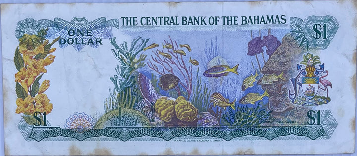 Bahamas 1974 1 Dollar P-35 QEII Used World Currency Banknote