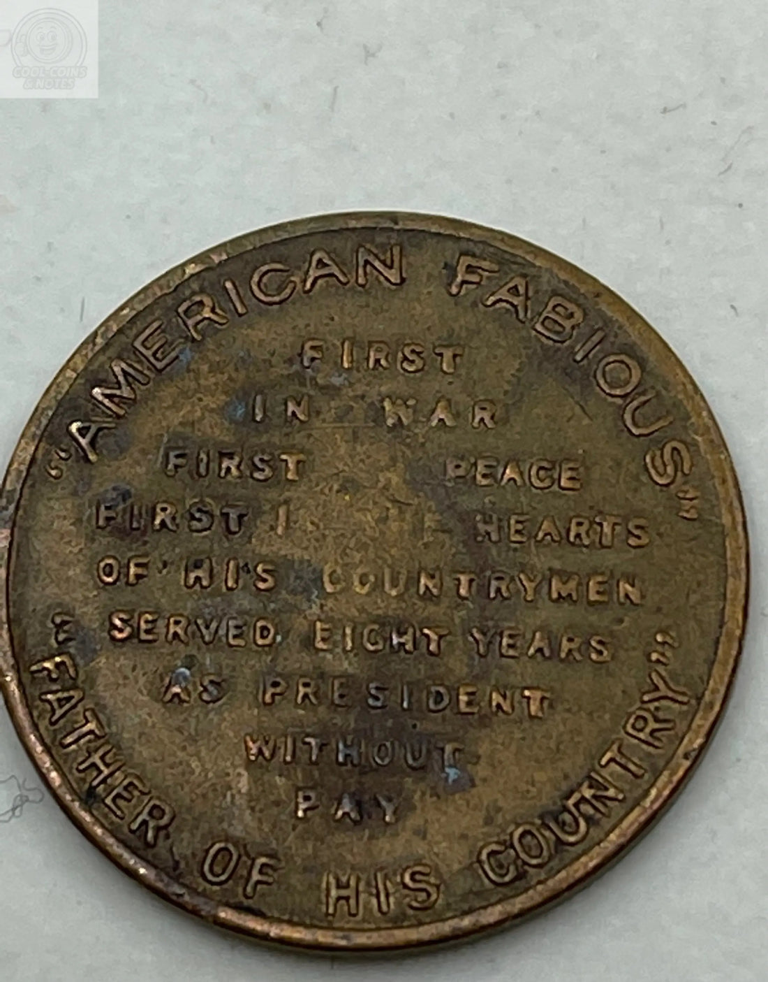 1789-1797 GEORGE WASHINGTON 1st PRESIDENT of U.S.A. Token - Cool Coins & Notes