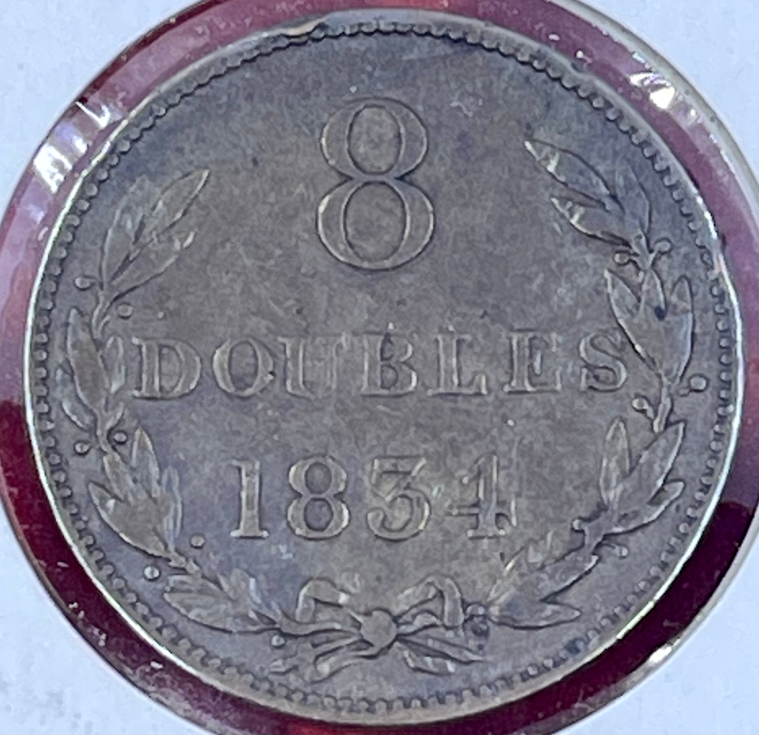 🇬🇬 1834 Guernsey 8 Doubles – Copper Coin from the Reign of William IV - Cool Coins & Notes